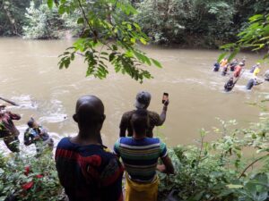 Eco-guards, National Park joint patrol, going through the the rivers and rough part to ensure the protection of our ecosystem